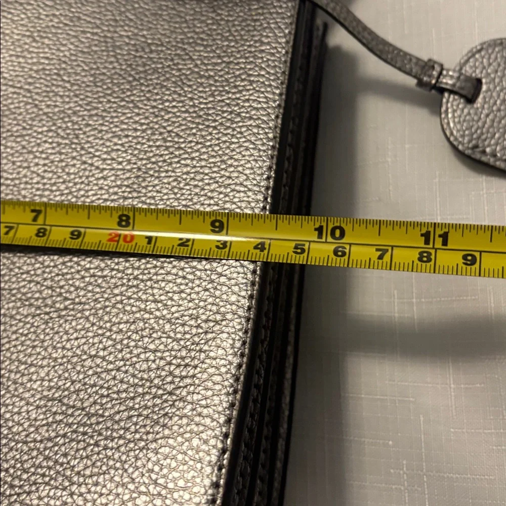 Kate Spade Eva Metallic Silver Crossbody bag pebbled leather medium jewel tone - Picture 12 of 16